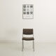 Office chair in chromed steel and grey fabric