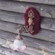 Art Nouveau Wall Sconce: French Metal, Opaline Rose Shade, C1950s