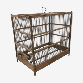 Cage à oiseaux ancienne en bois