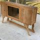 Parisian art deco 2-part buffet renovated in solid oak and marble 1940