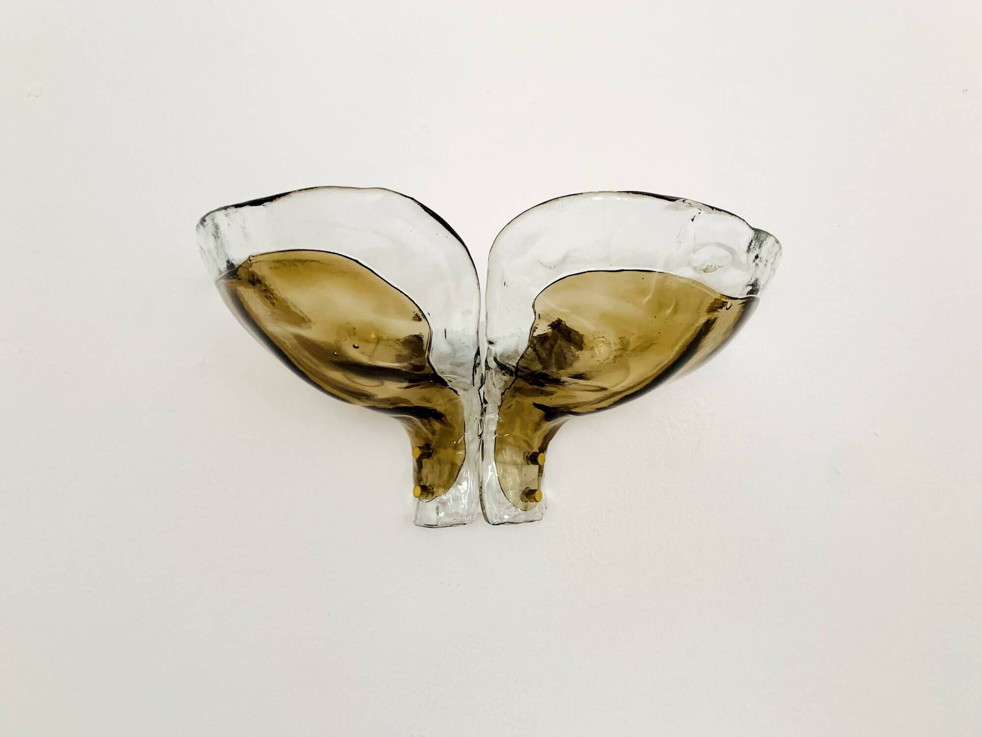 Set of 2 Smoked Glass Wall Lamps by J.T. Kalmar