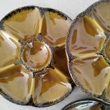Vintage gien earthenware barbotine shell oyster plates