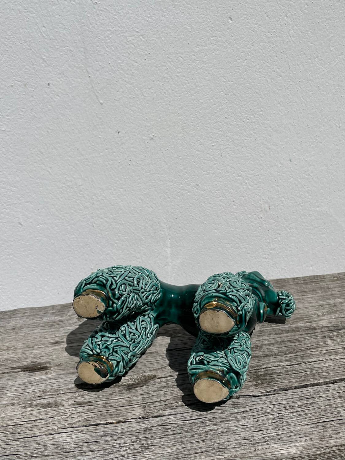 Spaghetti Green Ceramic Poodle Dog