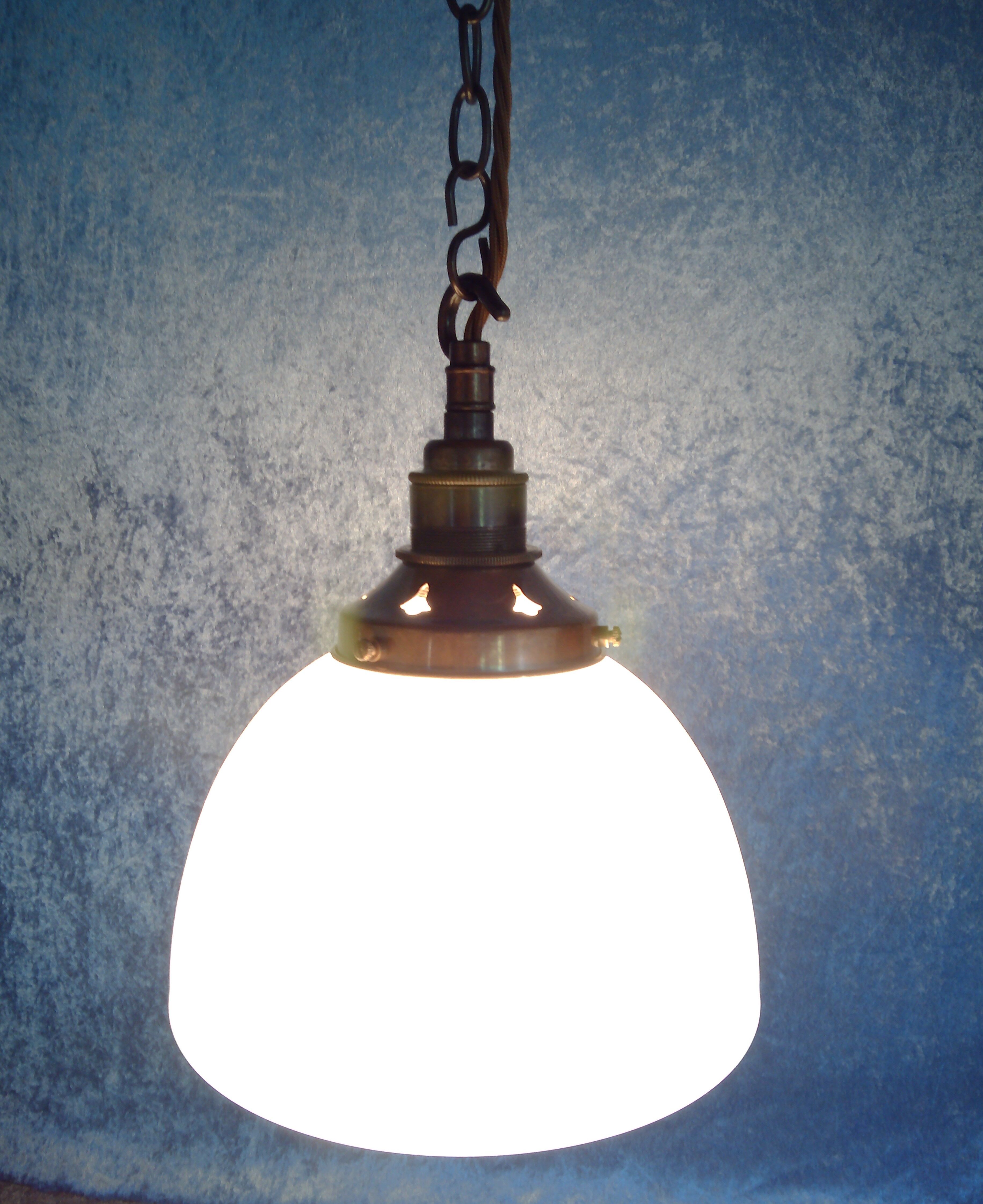 Art Deco opaline hanging lamp