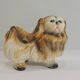Vintage 1970s ceramic Pekingese dog, decorative figurine, statue.