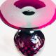 Wine-legged blown glass vase Italian Empoli 1960