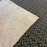 Handmade vintage pastel area rug