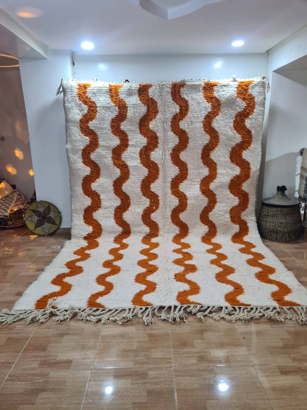 Handmade wool Berber rug 300X200 cm