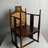 Chaise Arts and Crafts de William Birch par EG Punnett pour Liberty & Co. vers 1900