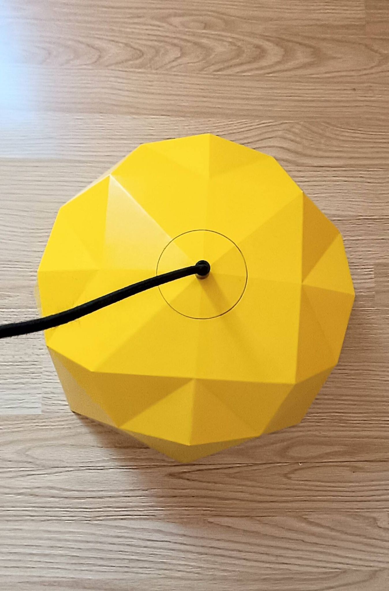 Vintage Bakelite origami-shaped yellow pendant light