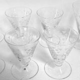 50s water glass set + 8 wine glasses