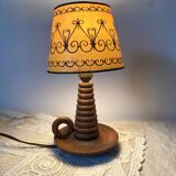 Antique turned wood lamp