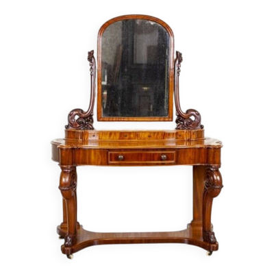 Table de coiffeuse antique en acajou, années 1890
