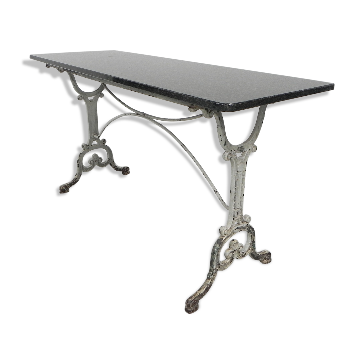 XL Garden table made in Paris, bistro table with granite top