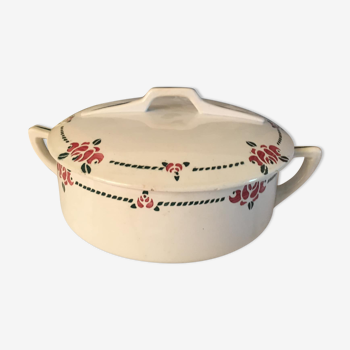 Antique soup kitchen in earthenware stamped pexonne manufacture of opaque porcelain ff