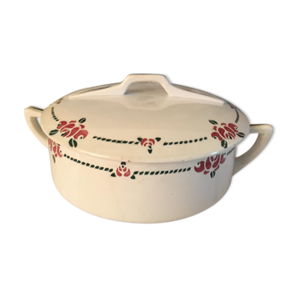 Antique soup kitchen in earthenware stamped pexonne manufacture of opaque porcelain ff