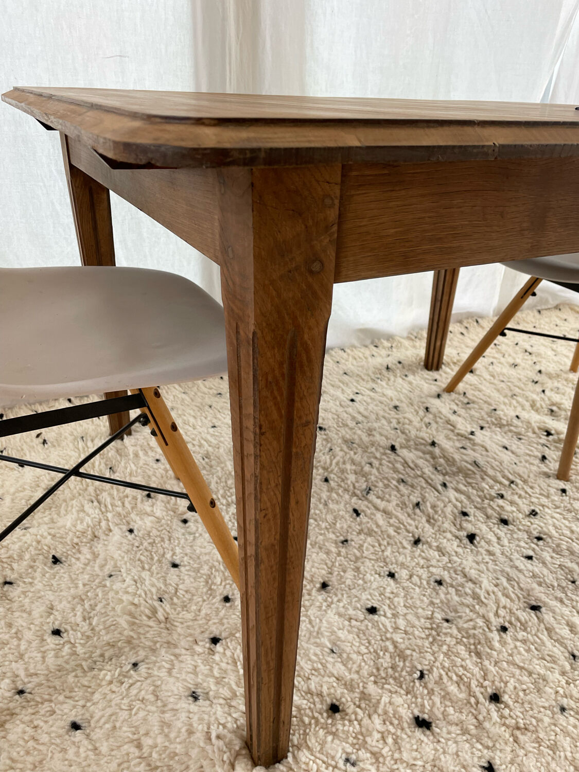 Vintage table in raw wood