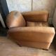 Vintage club armchair in brown fabrics to restore