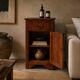 Rustic Walnut Bedside Cabinet, 1980s