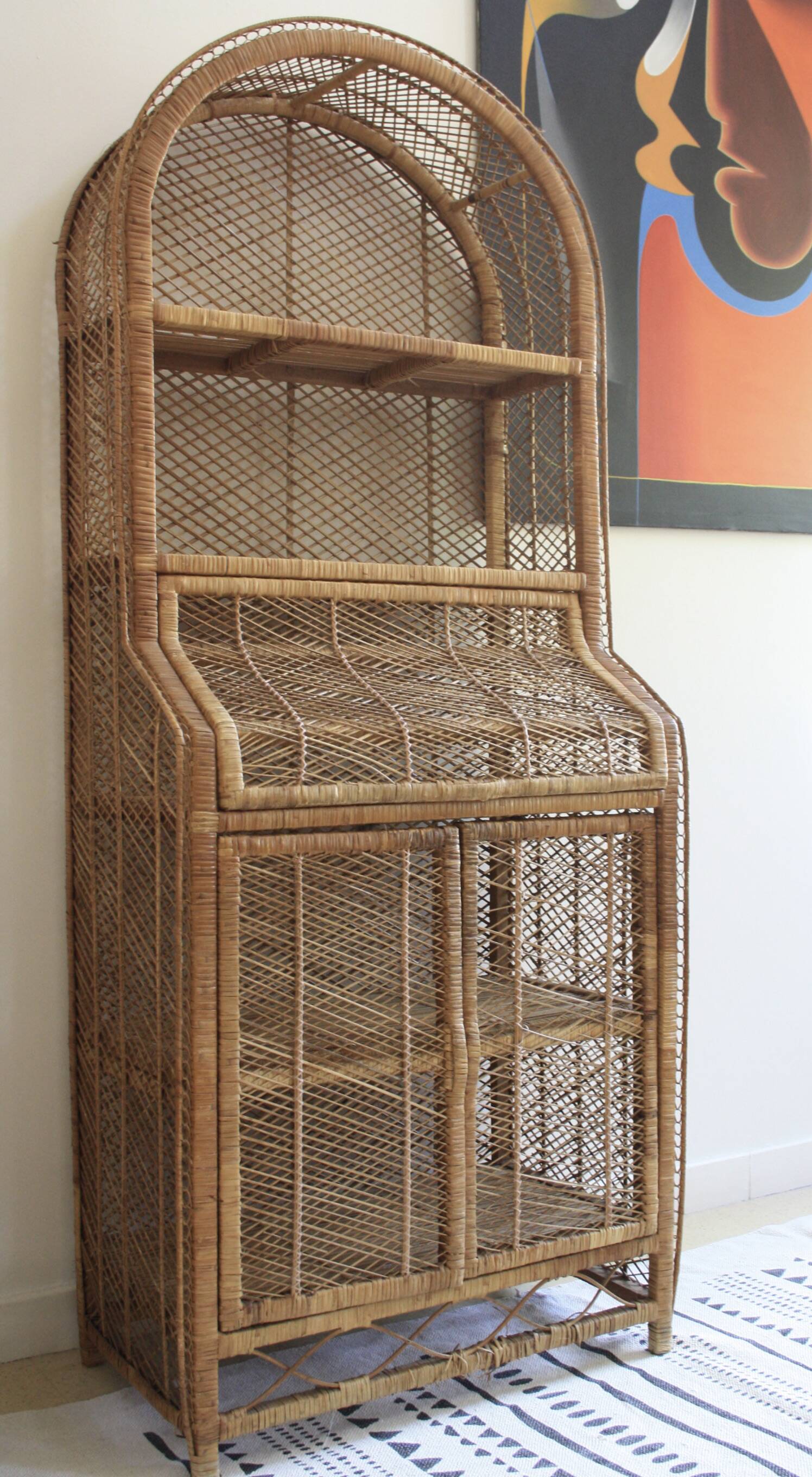 Rattan and woven wicker library