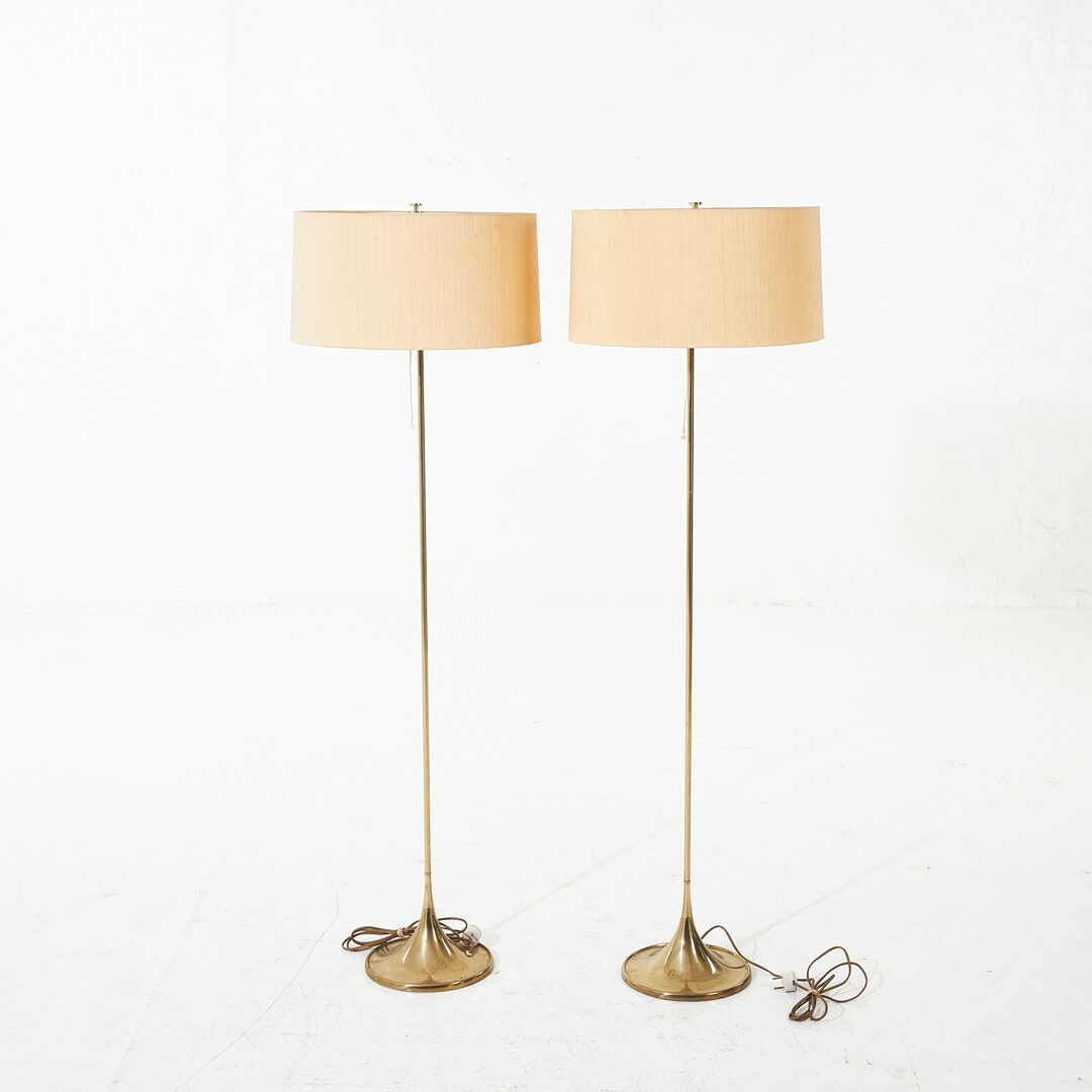 Paire de lampadaires 'G-024' produits par Bergboms, Suède, années 1960.