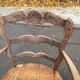 19th century Louis XV style office chair in solid wood and rattan