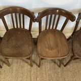 4 bentwood bistro chairs – slatted back – Baumann style