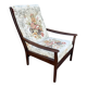 Vintage teak armchair with floral upholstery