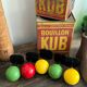 Patère murale boule en bois vintage