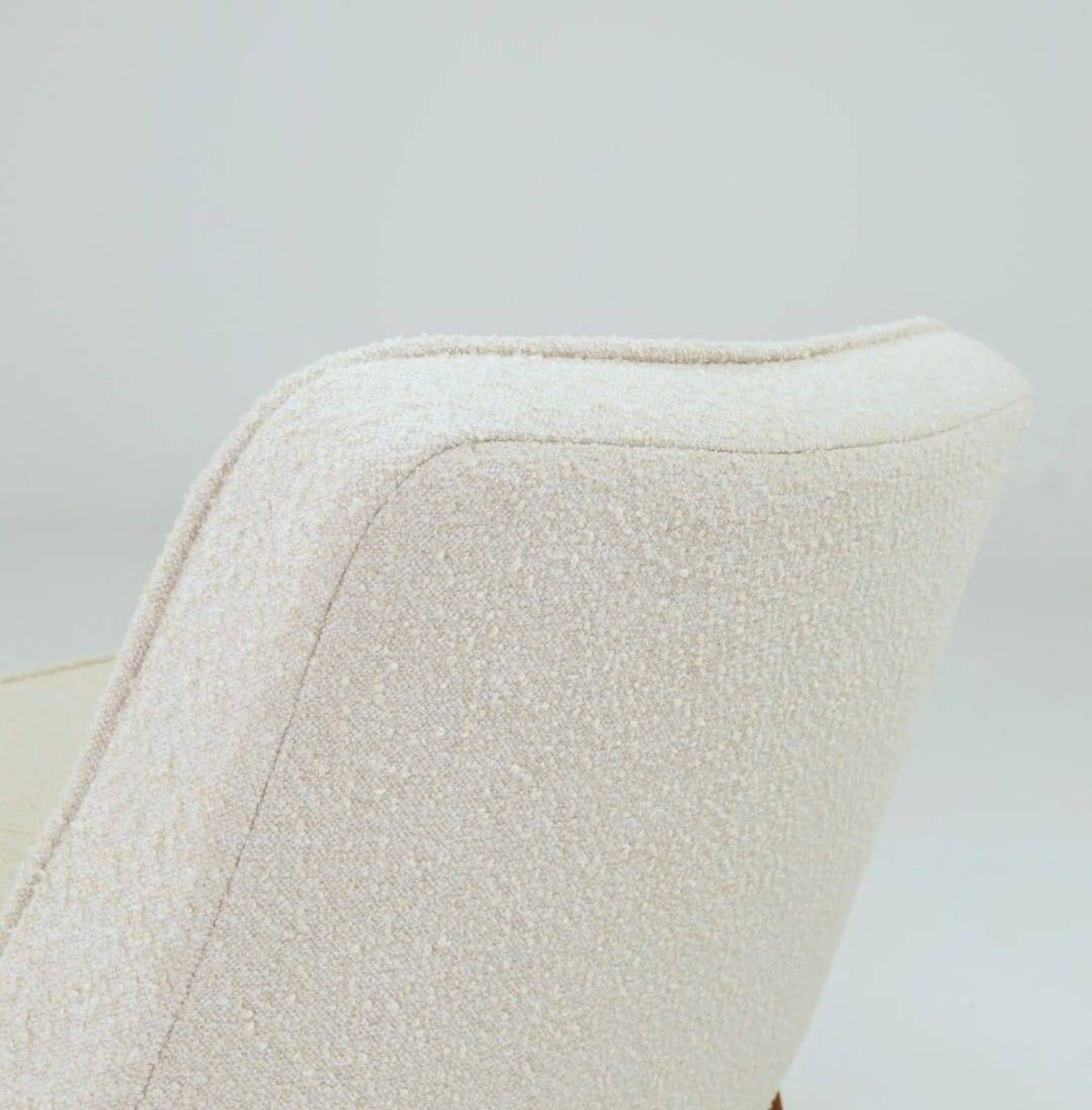 Vintage Lounge Chair Oak Wood and Bouclè Fabric Scandinavian Design