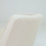 Vintage Lounge Chair Oak Wood and Bouclè Fabric Scandinavian Design