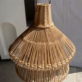 Rattan pendant lamp or light in the shape of an Asian lantern