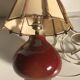 Lampe céramique rouge