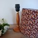 Lampe bois mid-century Abat-jour graphisme végétal