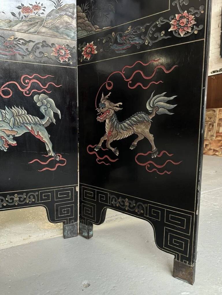 Coromandel lacquered Chinese screen with 6 panels