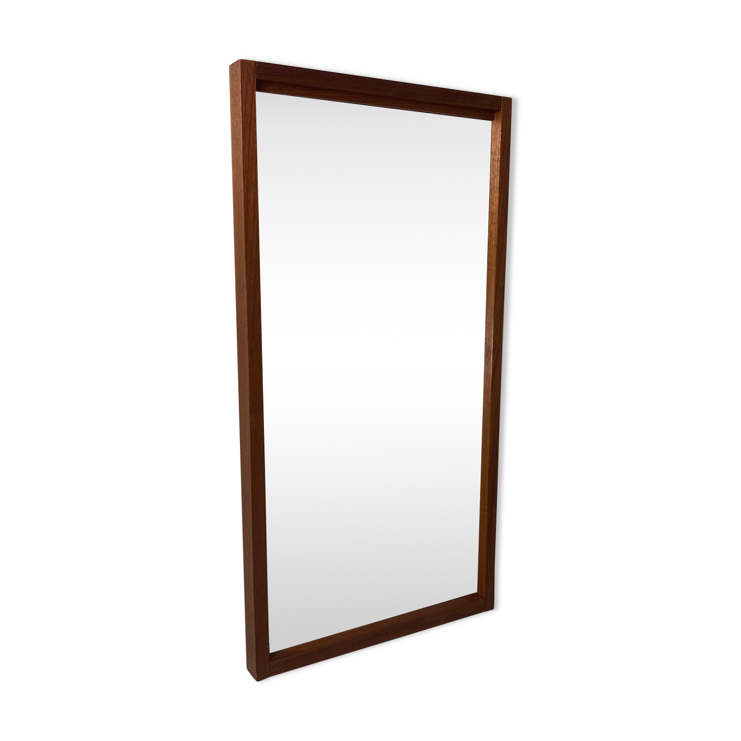 Vintage Mid-Century Scandinavian Rectangular Teak Mirror, 1950s