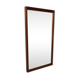 Miroir rectangulaire scandinave vintage en teck du milieu du siècle, années 1950