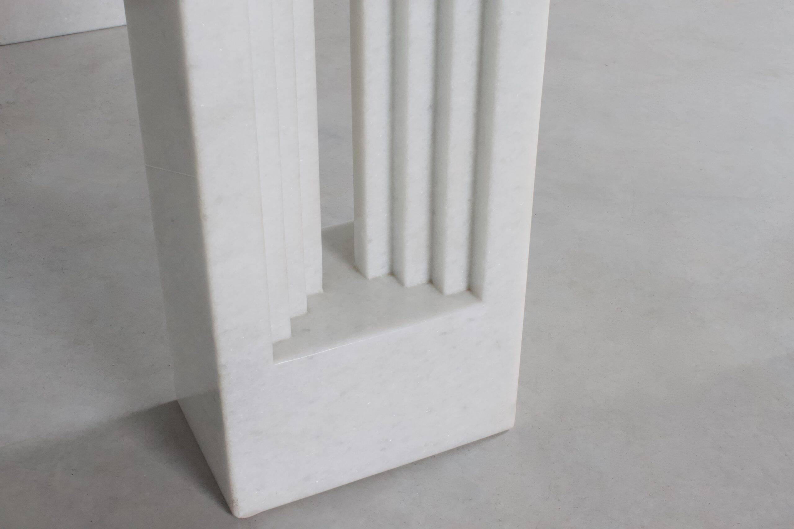 Carlo Scarpa Delfi dining table in white marble