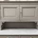 Gray patinated kitchen cabinet