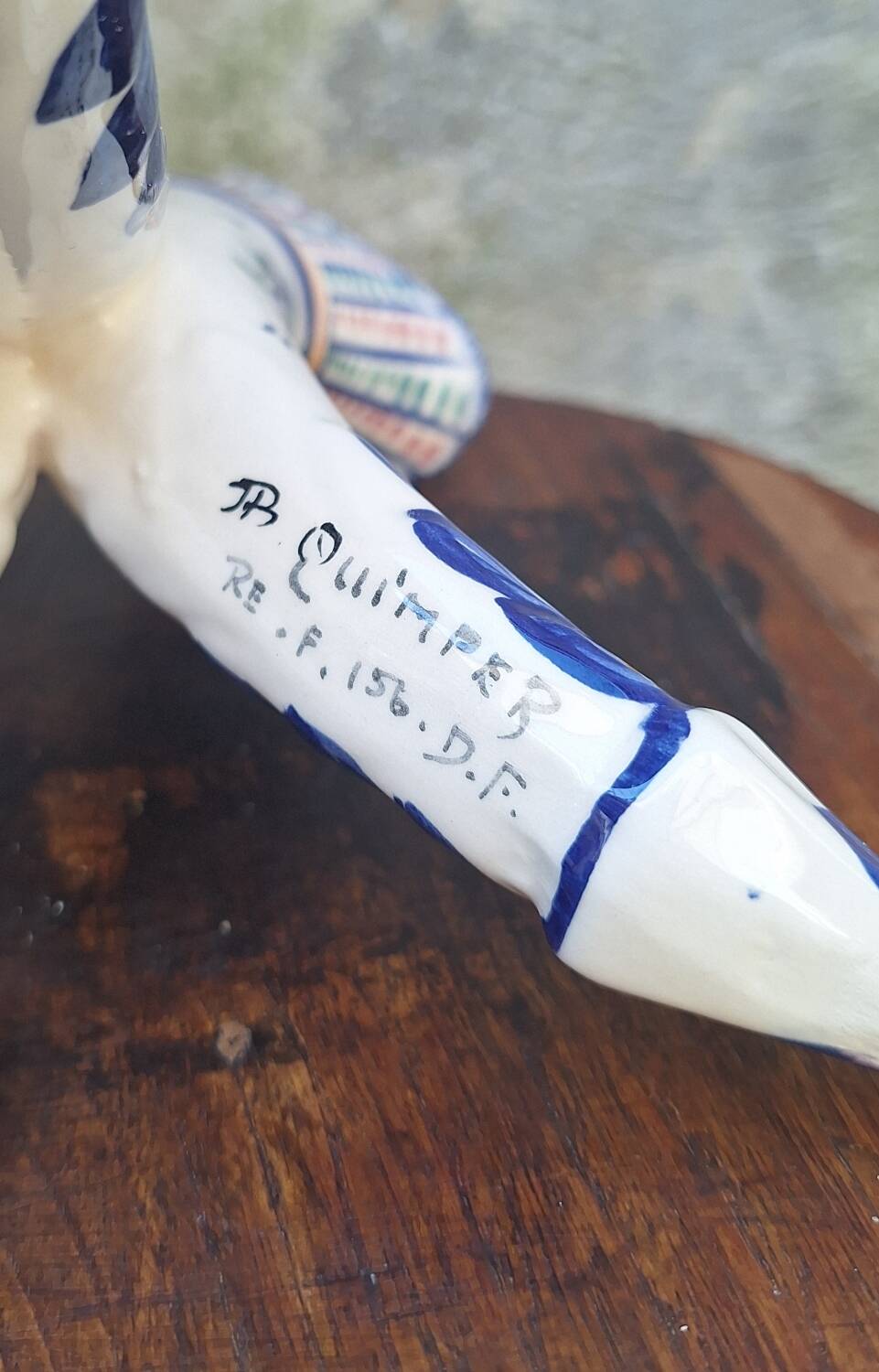 Quimper earthenware tricorn vase