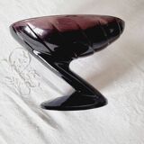 Set of 4 "Zig-Zag" dessert glasses in amethyst crystal Art Deco