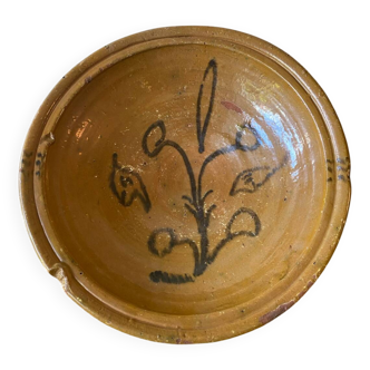 Ancien plat en terre cuite vernissée