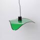 Triangular green metal pendant lamp by IBIS, 1980s
