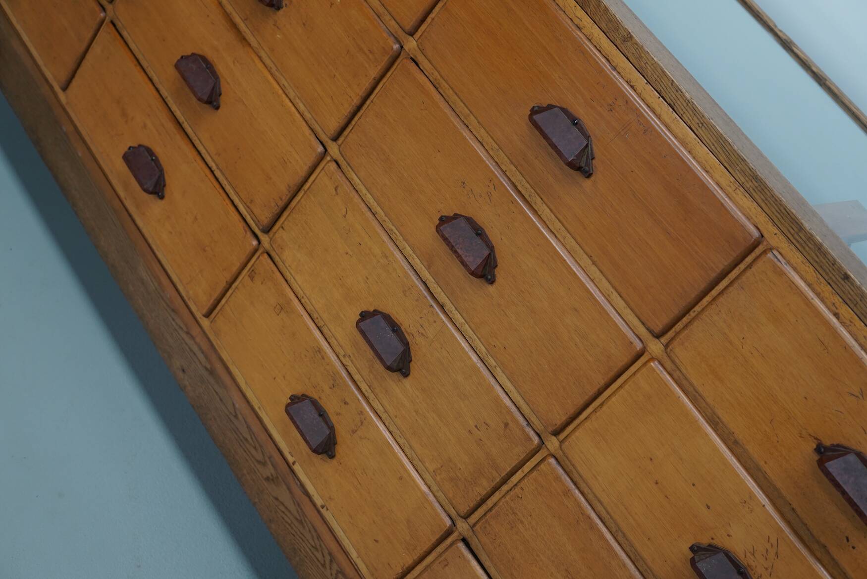 Antique British Maple & Oak Haberdashery Cabinet or Shop Counter, 1920/30s