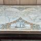 Tables gigognes mappemondes en acajou, verre et laiton - années 50