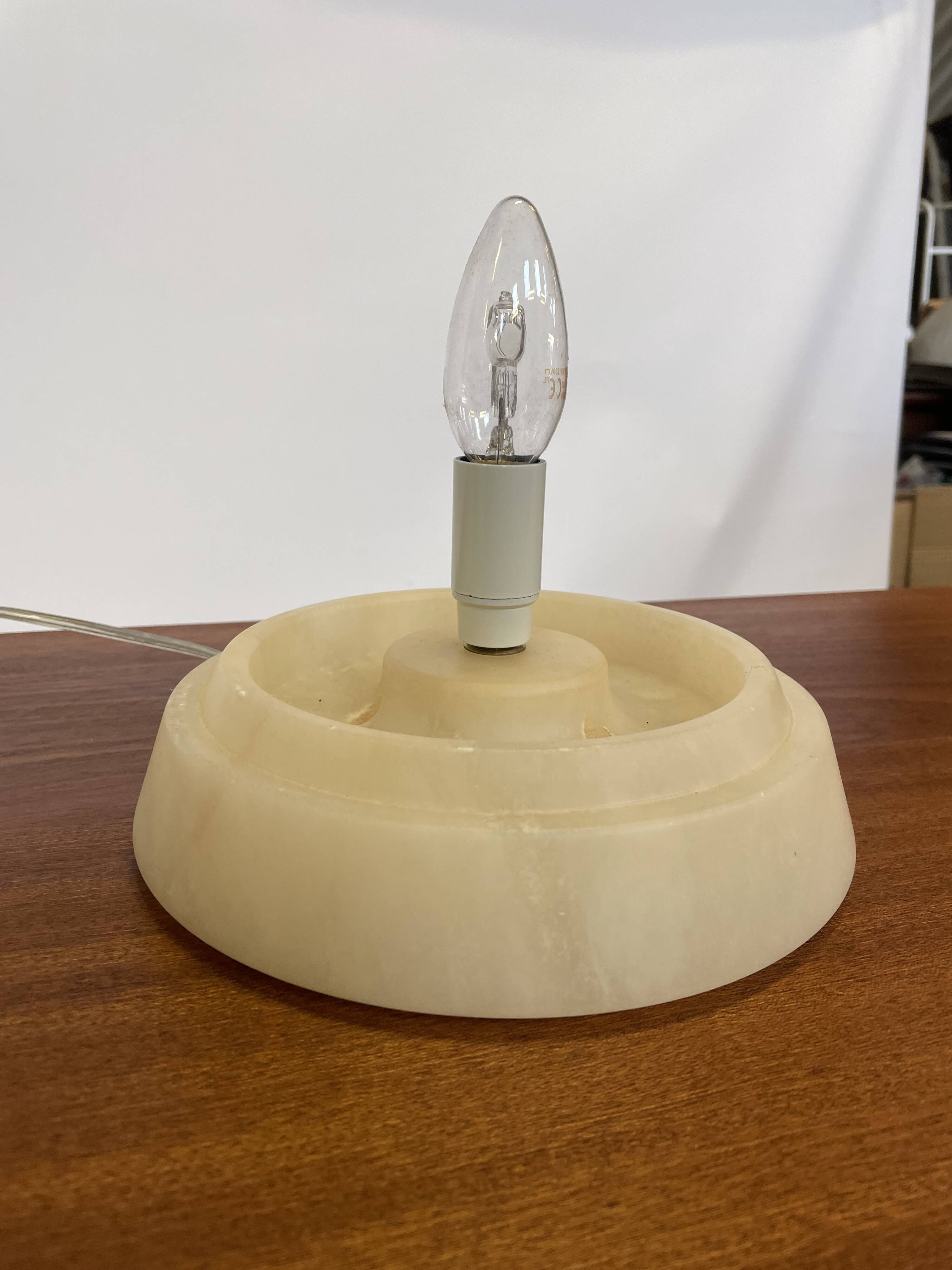 Lampe de table Albret en céramique des années 1990, fabriquée en France, rouge, marron, blanche - France