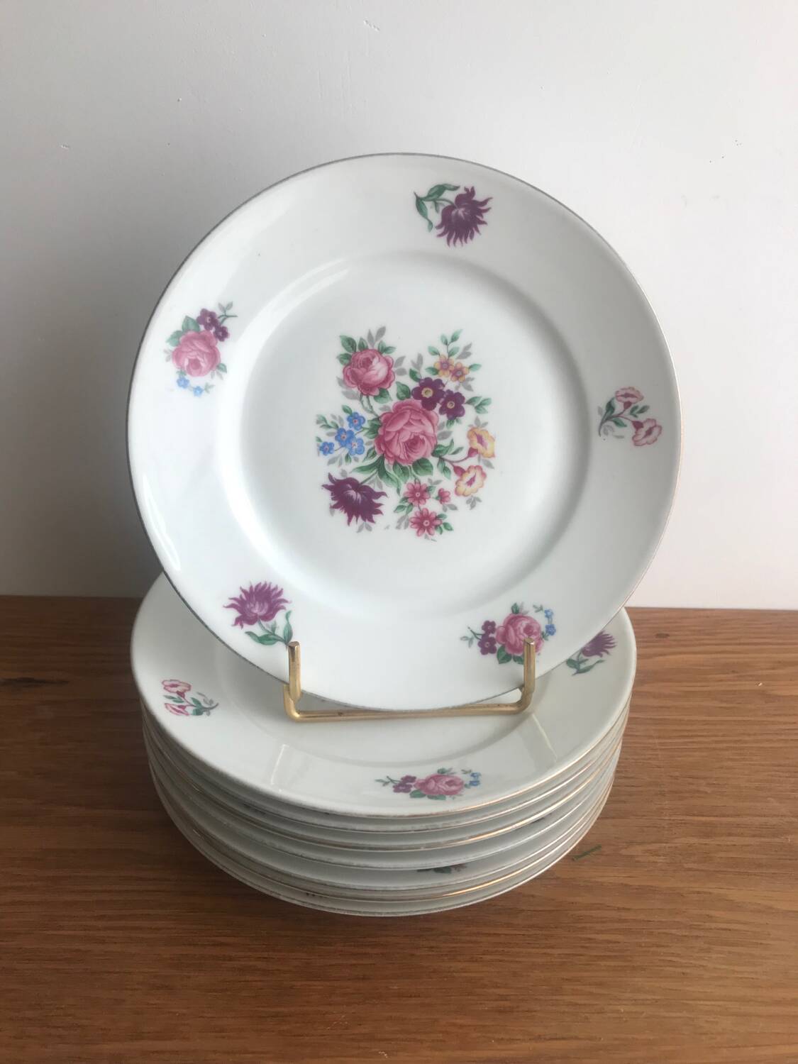 8 Limoges Porcelain Dessert Plates Signed PCL Fleurs 🌺 France