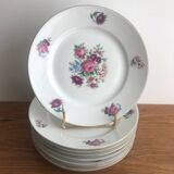 8 Limoges Porcelain Dessert Plates Signed PCL Fleurs 🌺 France