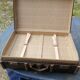 Antique suitcase in leather wood and vintage metal