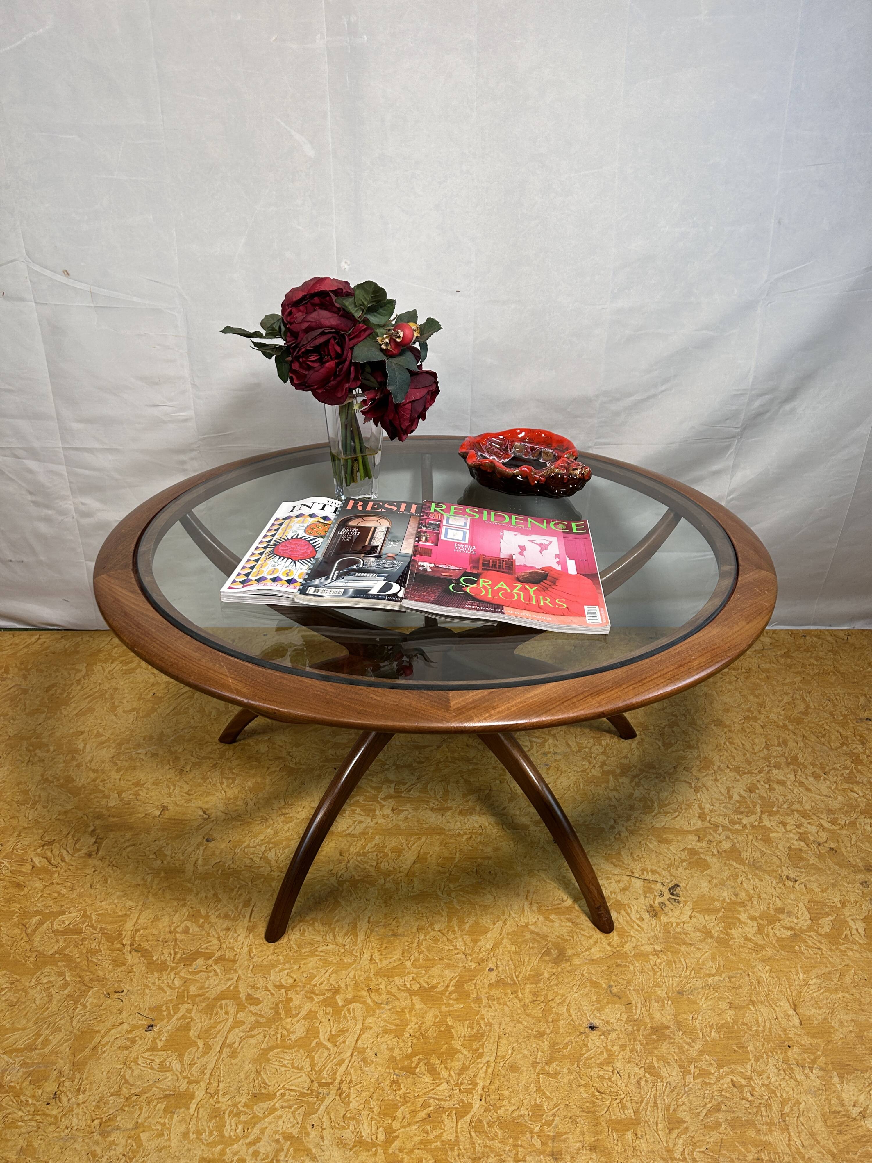 Mid Century retro vintage teak spider astro coffee table 1970  Viktor Wilki